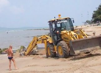 Diggers move in to deal with the unsightly cement blocks